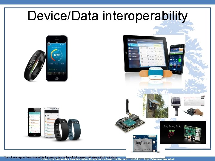 Device/Data interoperability 39 The slide adapted from the Io. T talk given by Jan