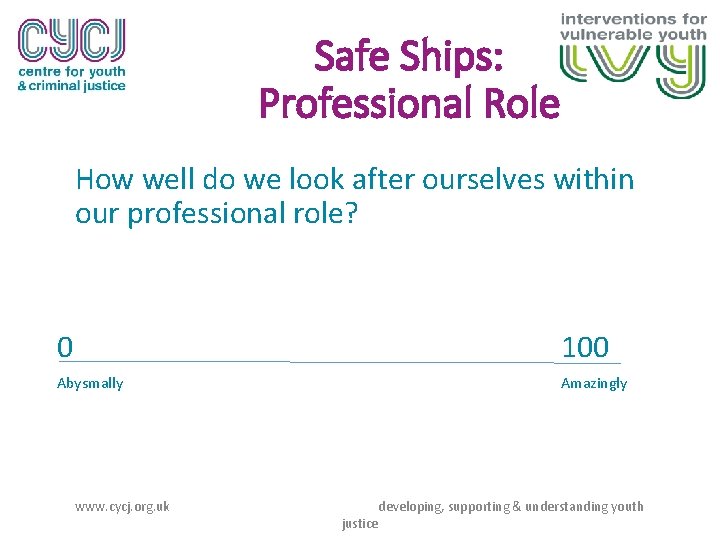 Safe Ships: Professional Role How well do we look after ourselves within our professional