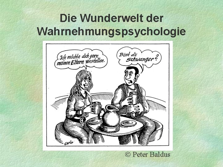 Die Wunderwelt der Wahrnehmungspsychologie Peter Baldus 