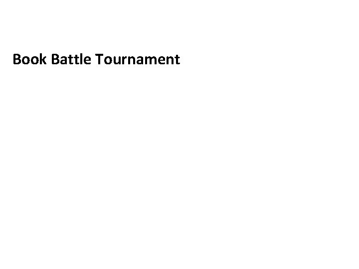 Book Battle Tournament 