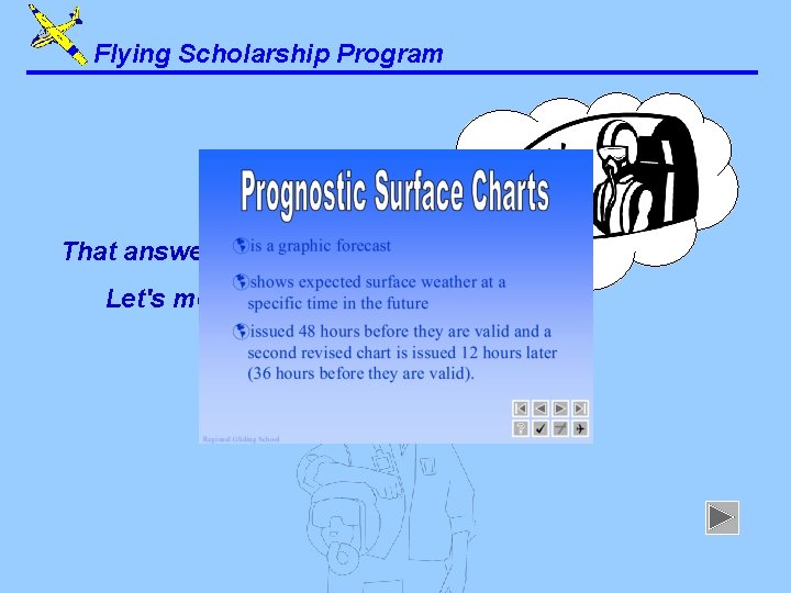 Flying Scholarship Program That answer is correct. Let's move on. . . 