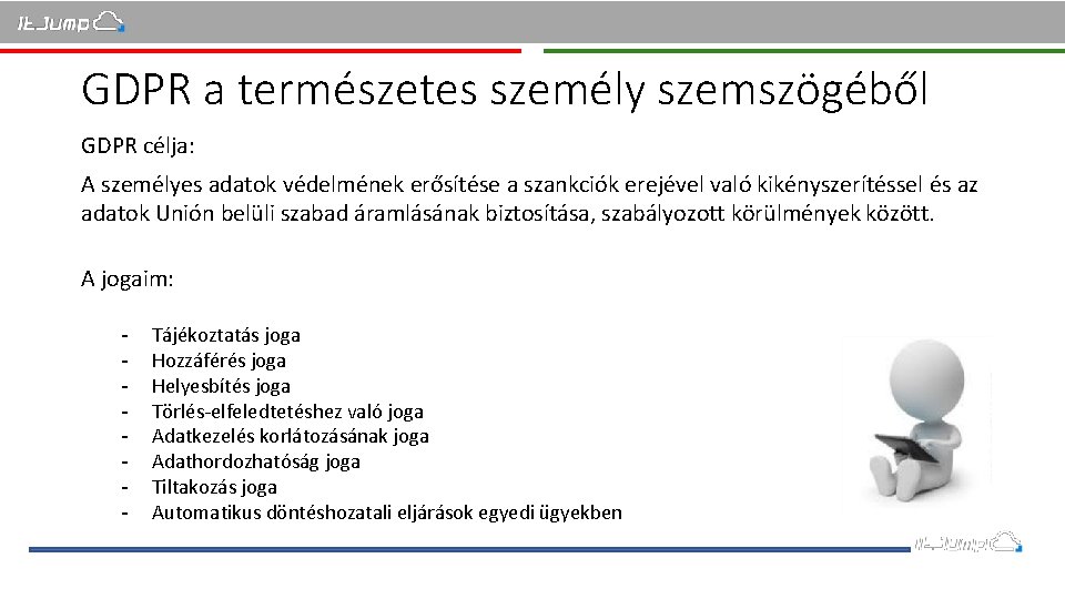 GDPR a természetes személy szemszögéből GDPR célja: A személyes adatok védelmének erősítése a szankciók