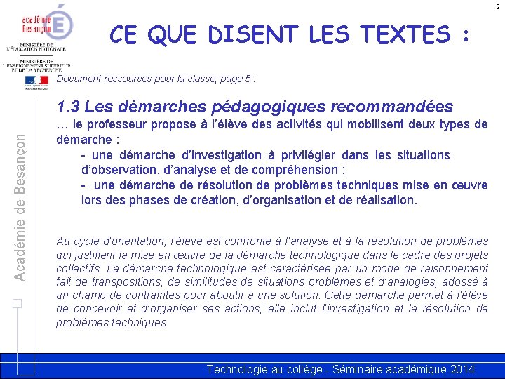 2 CE QUE DISENT LES TEXTES : Document ressources pour la classe, page 5