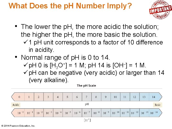 What Does the p. H Number Imply? • The lower the p. H, the