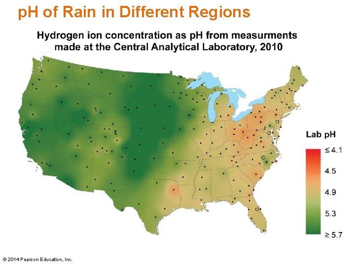 p. H of Rain in Different Regions Figure 15. 16 pg 740 © 2014