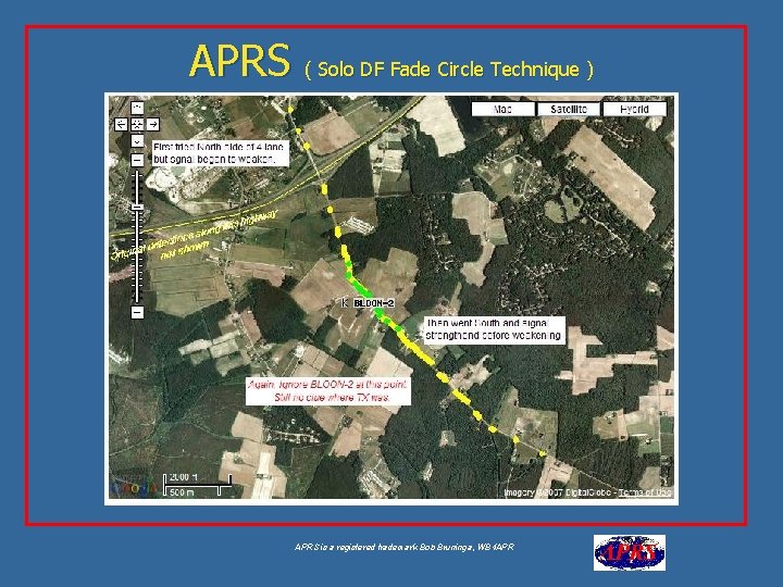 APRS ( Solo DF Fade Circle Technique ) APRS is a registered trademark Bob