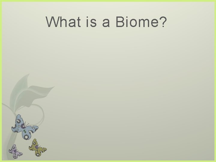 What is a Biome? 