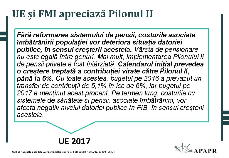 UE și FMI apreciază Pilonul II Fără reformarea sistemului de pensii, costurile asociate îmbătrânirii UE și FMI apreciază Pilonul II Fără reformarea sistemului de pensii, costurile asociate îmbătrânirii
