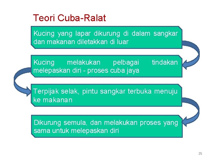 Teori Cuba-Ralat Kucing yang lapar dikurung di dalam sangkar dan makanan diletakkan di luar