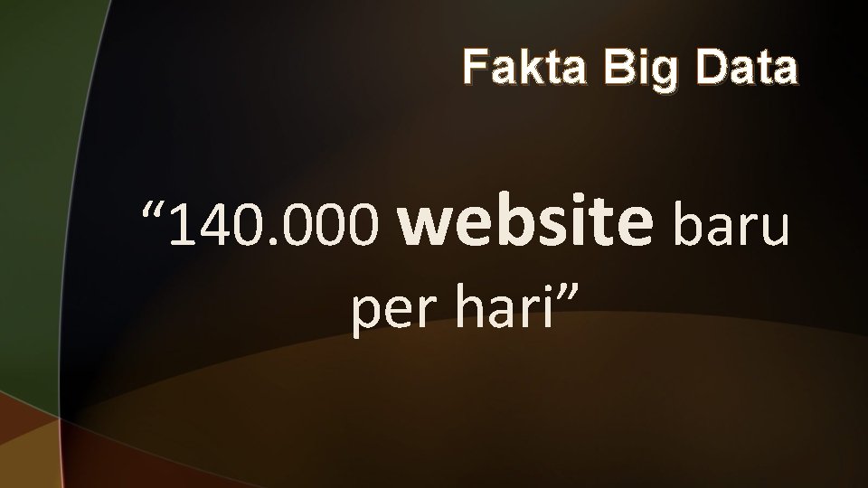 Fakta Big Data “ 140. 000 website baru per hari” 