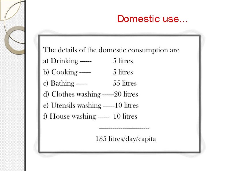 Domestic use… 