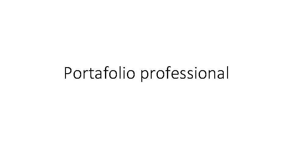 Portafolio professional 