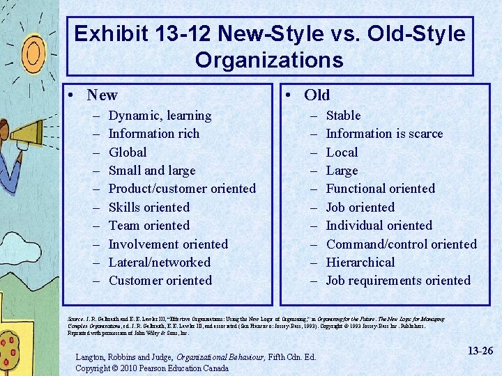 Exhibit 13 -12 New-Style vs. Old-Style Organizations • New – – – – –