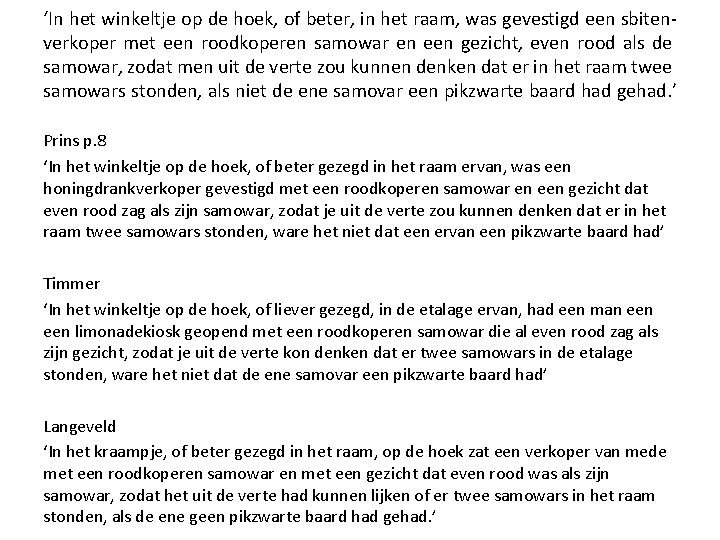 ‘In het winkeltje op de hoek, of beter, in het raam, was gevestigd een