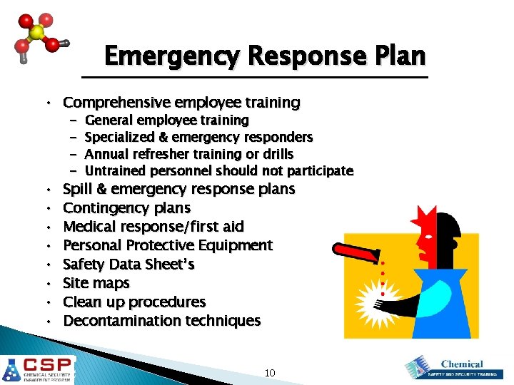 Emergency Response Plan • Comprehensive employee training • • - General employee training Specialized