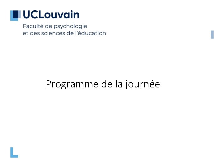 Programme de la journée 