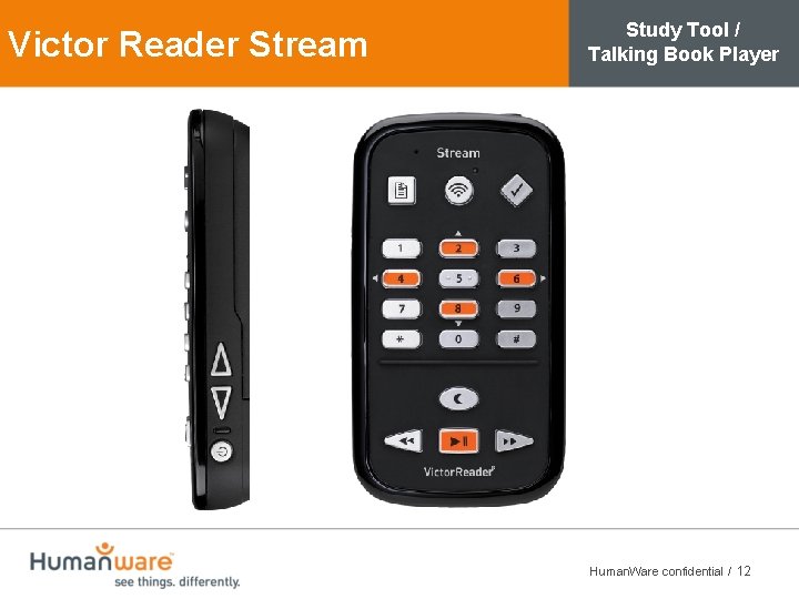 Victor Reader Stream Study Tool / Talking Book Player Human. Ware confidential 12 /