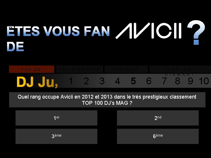 ? ÊTES VOUS FAN DE BRONZE FAN D’ARGENT FAN D’OR F A N D