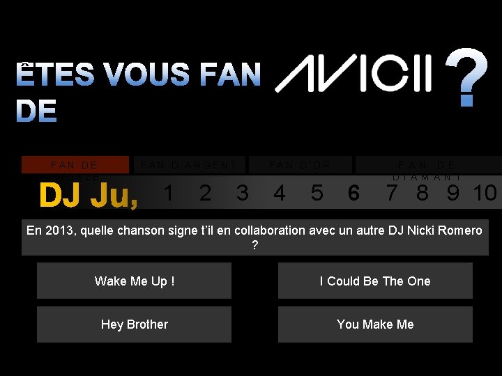 ? ÊTES VOUS FAN DE BRONZE FAN D’ARGENT FAN D’OR F A N D