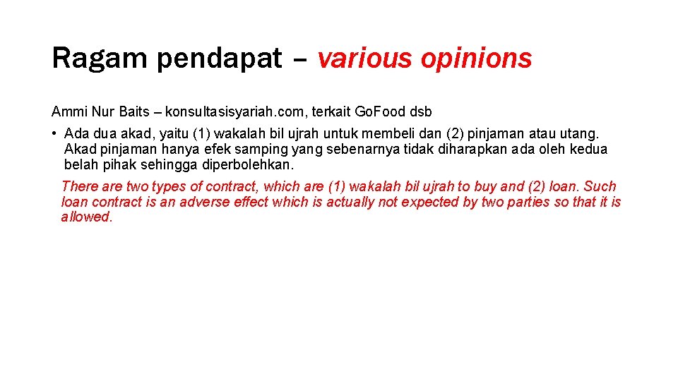Ragam pendapat – various opinions Ammi Nur Baits – konsultasisyariah. com, terkait Go. Food