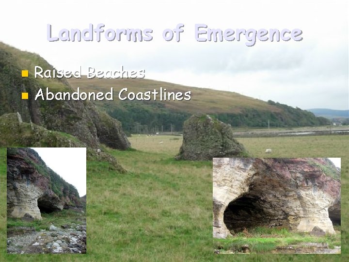 Landforms of Emergence Raised Beaches n Abandoned Coastlines n 