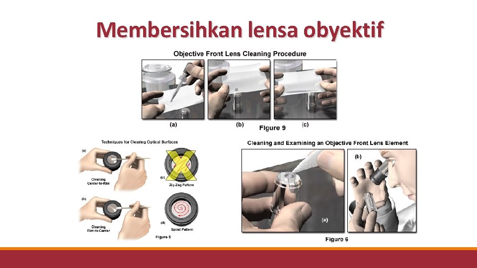 Membersihkan lensa obyektif Membersihkan lensa obyektif