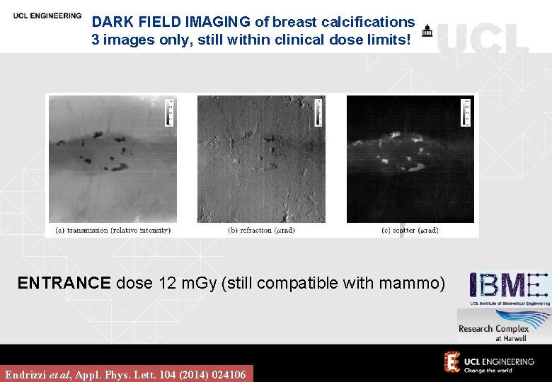 DARK FIELD IMAGING of breast calcifications 3 images only, still within clinical dose limits!