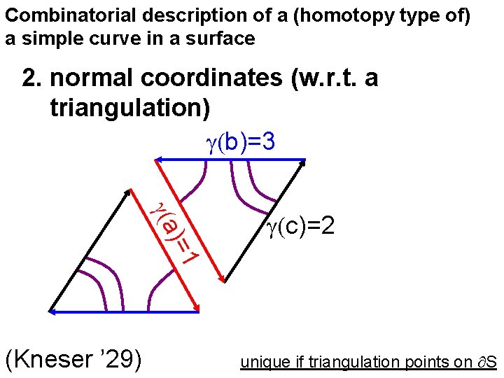 Combinatorial description of a (homotopy type of) a simple curve in a surface 2.