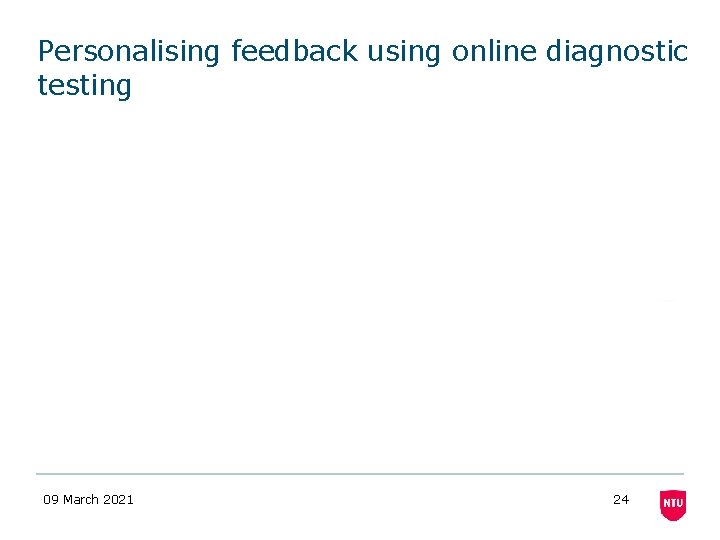 Personalising feedback using online diagnostic testing 09 March 2021 24 