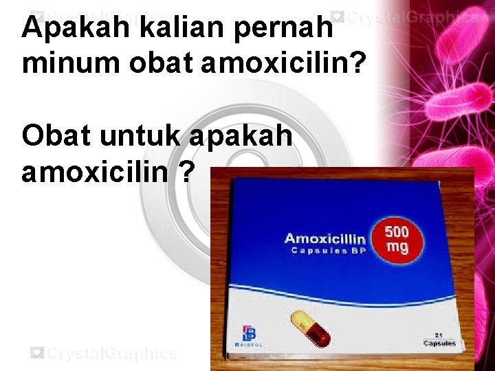  • Obat apakah amoxicilin? ’ Apakah kalian pernah minum obat amoxicilin? Obat untuk