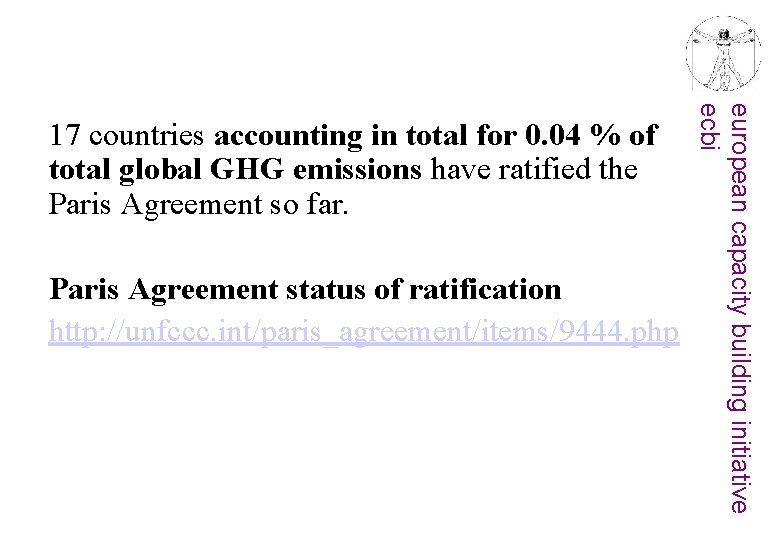 Paris Agreement status of ratification http: //unfccc. int/paris_agreement/items/9444. php european capacity building initiative ecbi