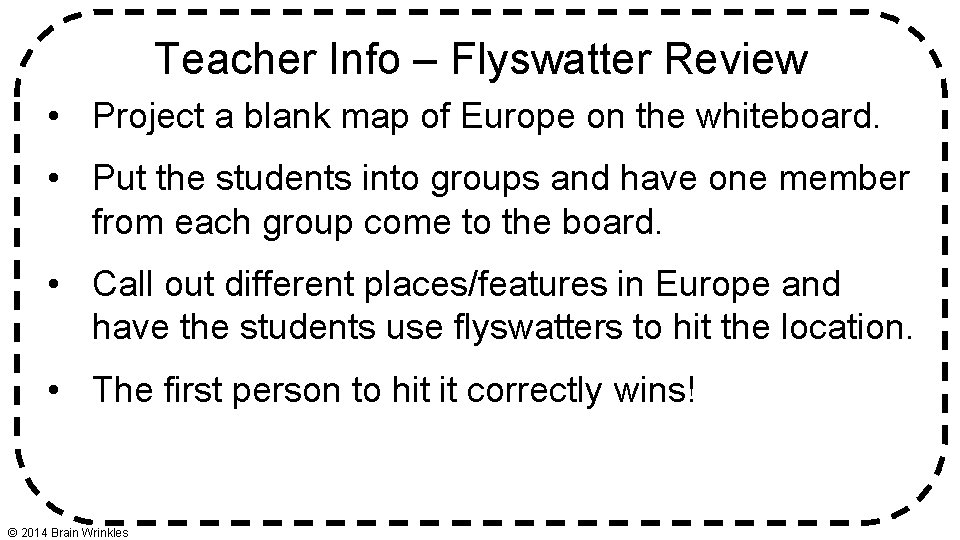 Teacher Info – Flyswatter Review • Project a blank map of Europe on the