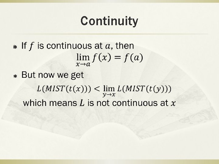 Continuity ß 