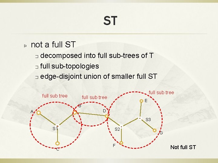 ST Þ not a full ST decomposed into full sub-trees of T � full