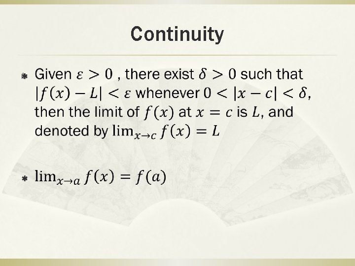 Continuity ß 