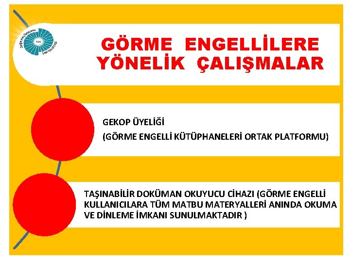 GÖRME ENGELLİLERE YÖNELİK ÇALIŞMALAR GEKOP ÜYELİĞİ (GÖRME ENGELLİ KÜTÜPHANELERİ ORTAK PLATFORMU) TAŞINABİLİR DOKÜMAN OKUYUCU