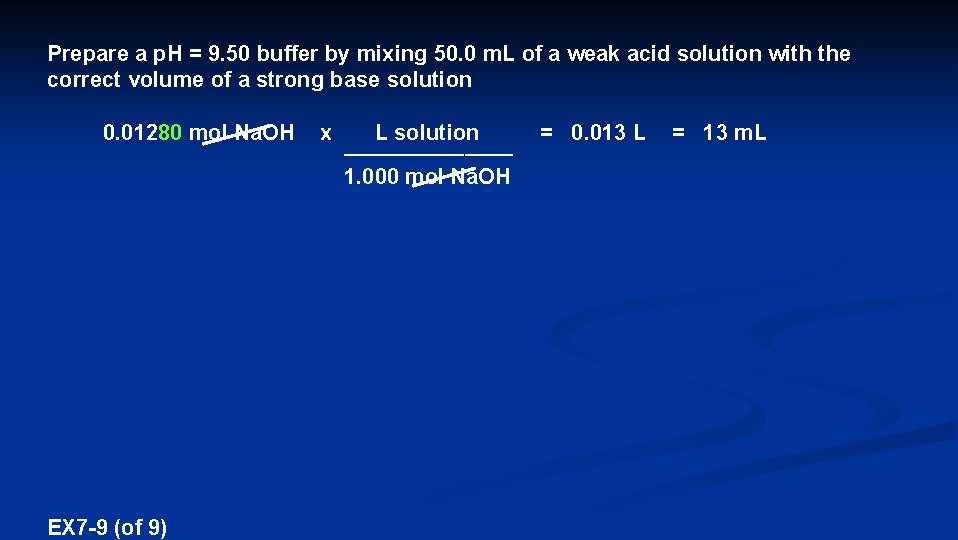 Prepare a p. H = 9. 50 buffer by mixing 50. 0 m. L