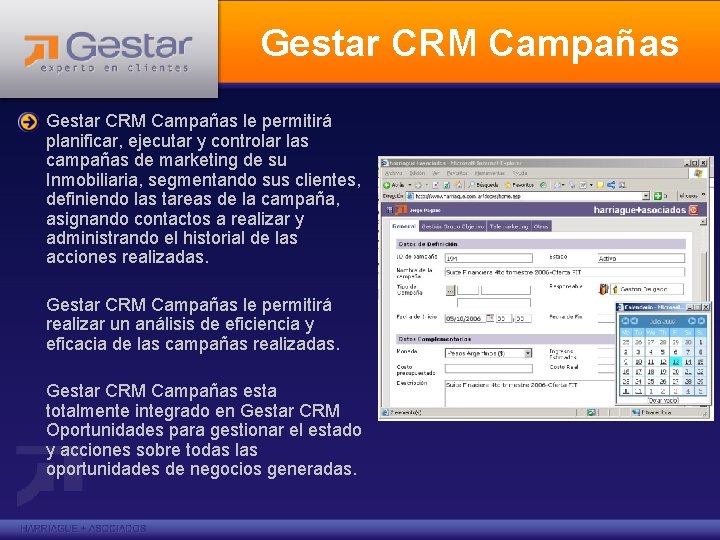 Gestar CRM Campañas le permitirá planificar, ejecutar y controlar las campañas de marketing de