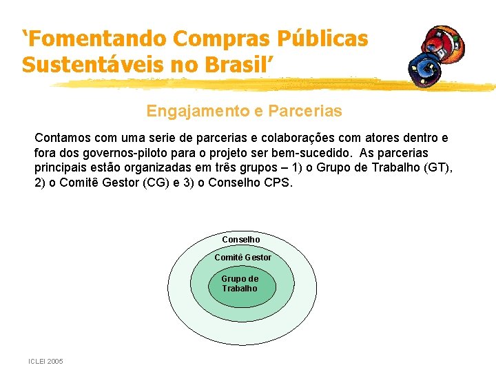 ‘Fomentando Compras Públicas Sustentáveis no Brasil’ Engajamento e Parcerias Contamos com uma serie de