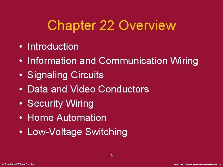 Chapter 22 Overview • • Introduction Information and Communication Wiring Signaling Circuits Data and