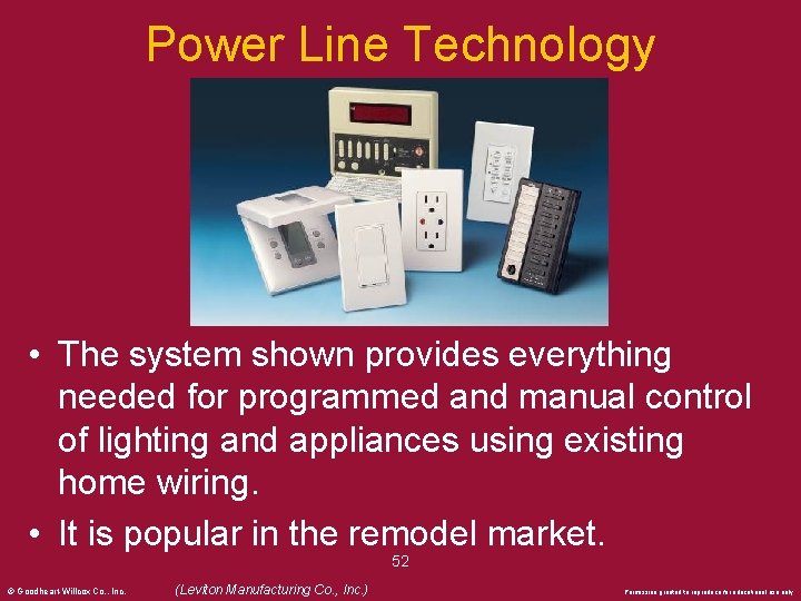Power Line Technology • The system shown provides everything needed for programmed and manual