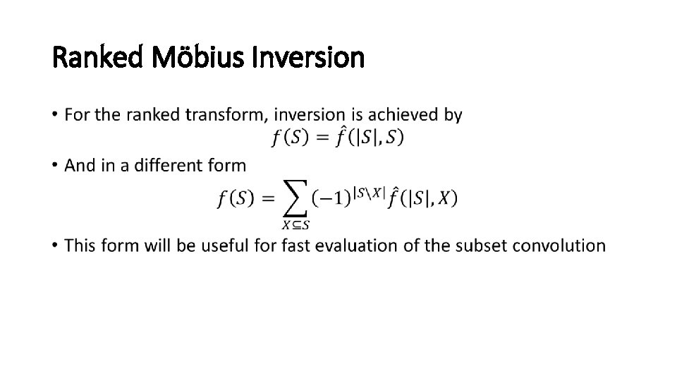 Ranked Möbius Inversion • 
