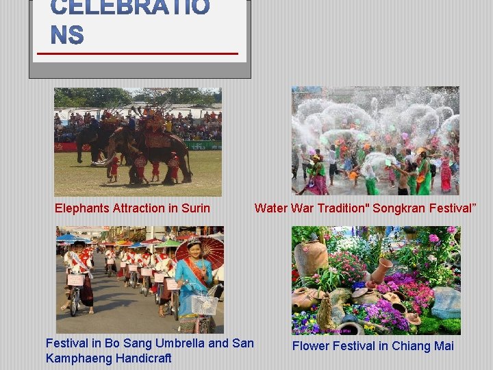  Elephants Attraction in Surin Water War Tradition" Songkran Festival” Festival in Bo Sang