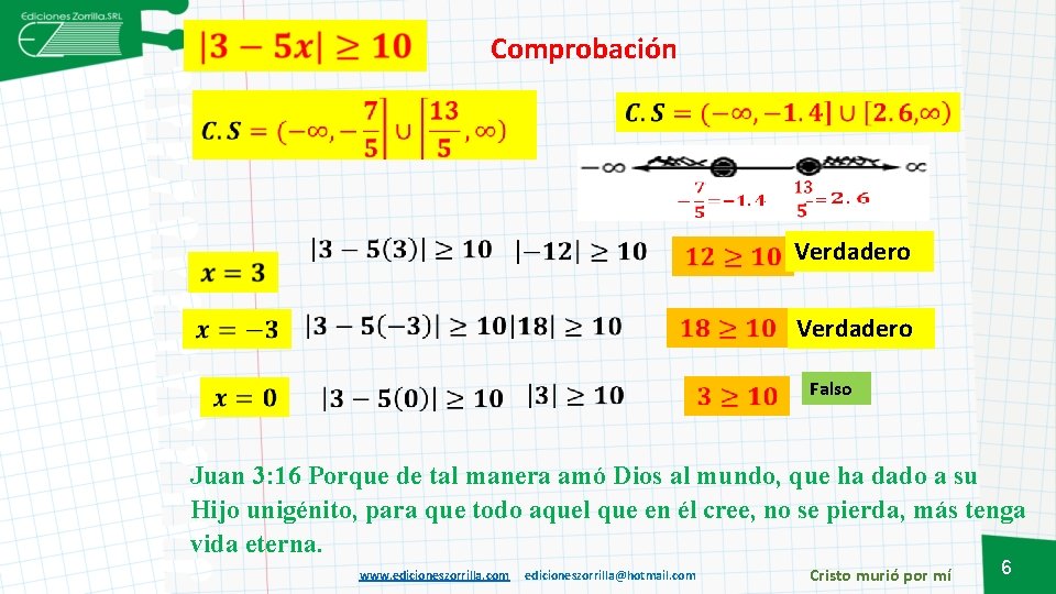  Comprobación Verdadero Falso Juan 3: 16 Porque de tal manera amó Dios al