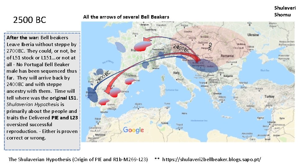 2500 BC All the arrows of several Bell Beakers 2400 BC CWC After the