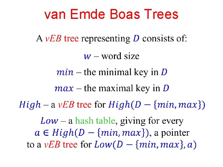 van Emde Boas Trees 