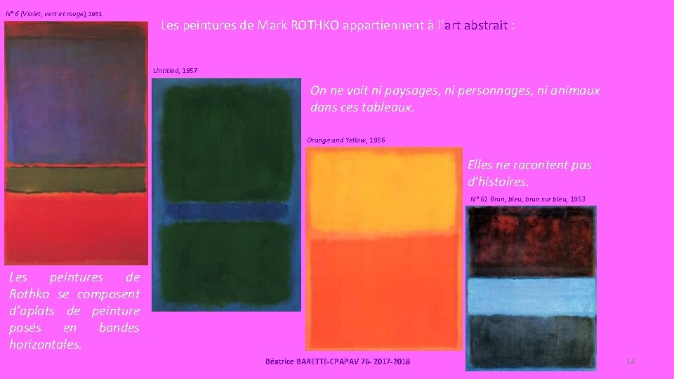 N° 6 (Violet, vert et rouge), 1951 Les peintures de Mark ROTHKO appartiennent à