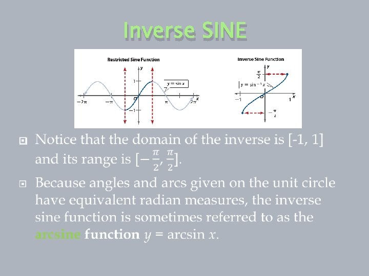 Inverse SINE � 