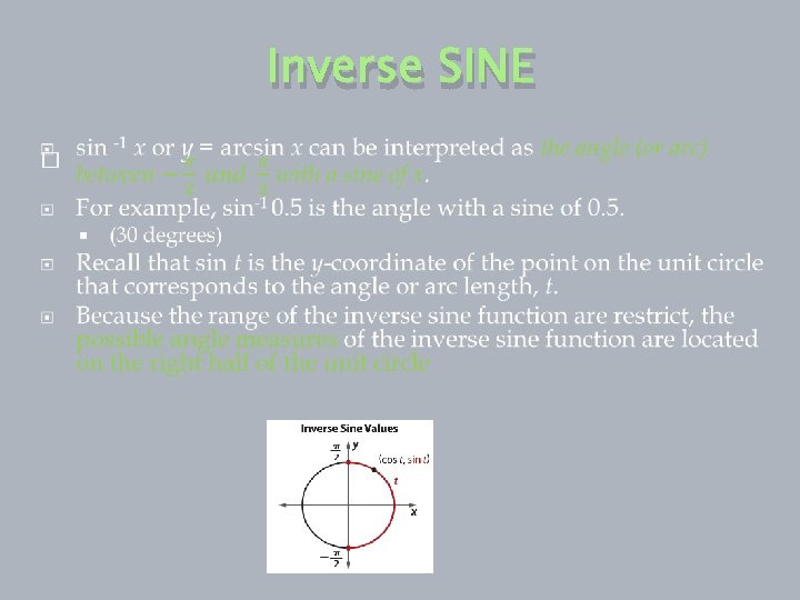 Inverse SINE � 