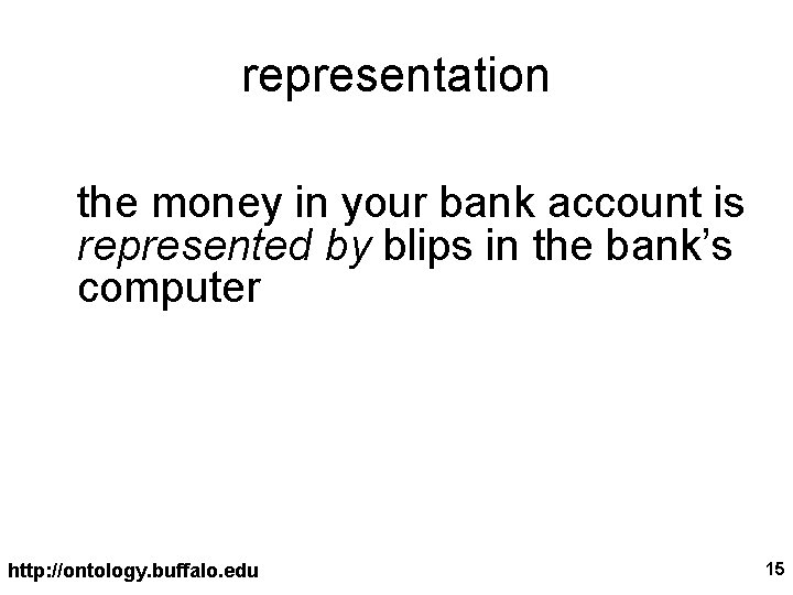 representation the money in your bank account is represented by blips in the bank’s